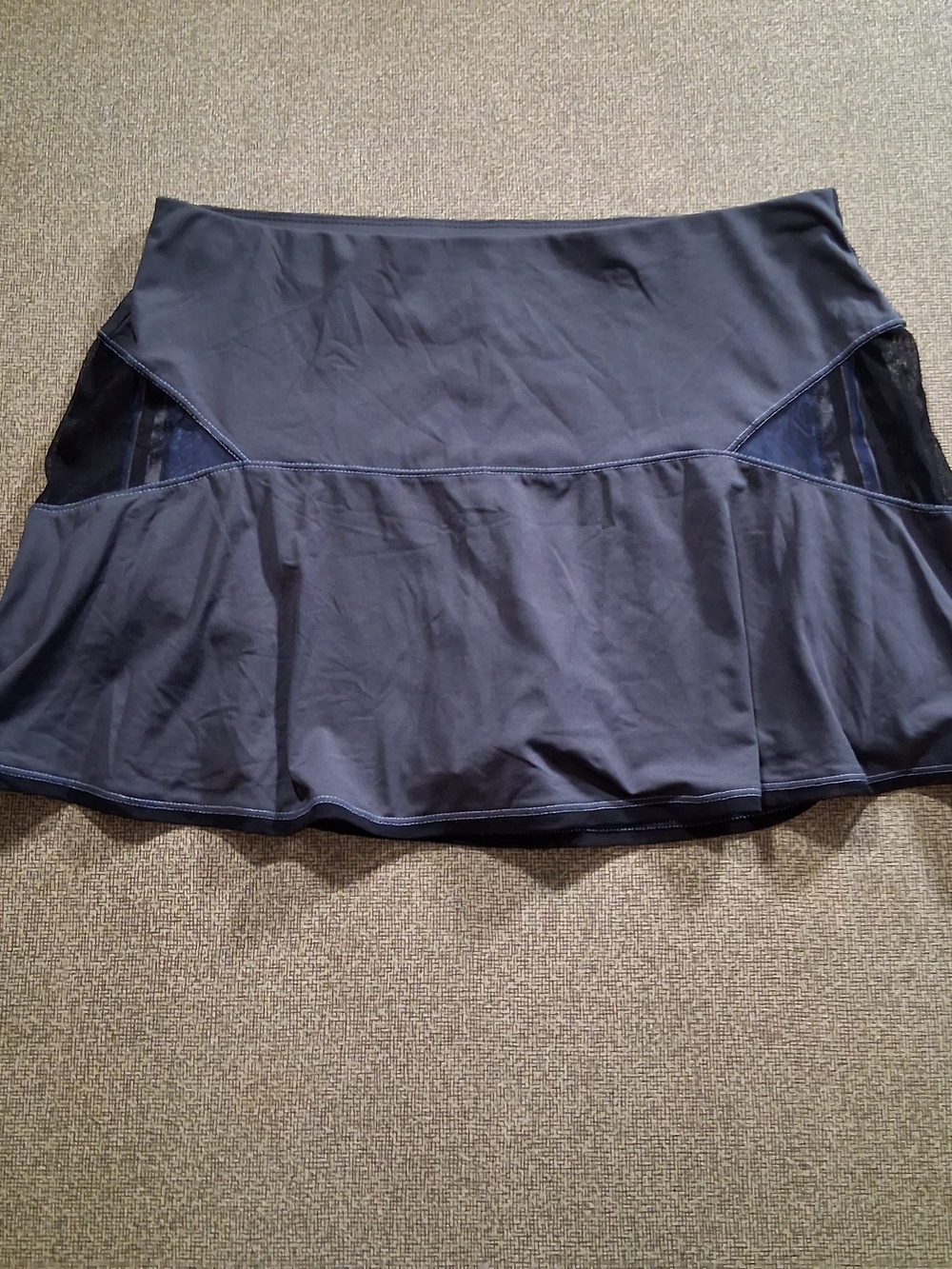 Lucky In Love Gray Skort Blue Shorts Animal Print Trim Size L